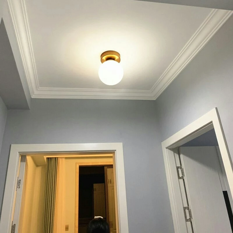 Nordic Led Wall lamp Gold Simple Ball Drop light Corridor Balcony Creative Staircase Bedroom Bedside G9 BULB Wall Light