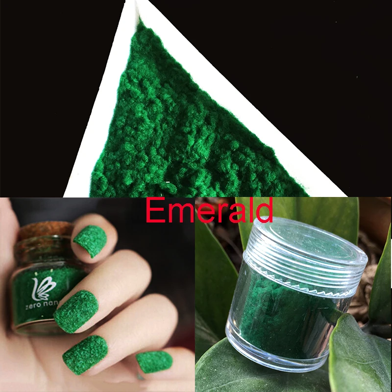 10ML/Bottle Nail Flocking Black Velvet Powder Dust Cashmere Nail Art 17 Colors to Chose
