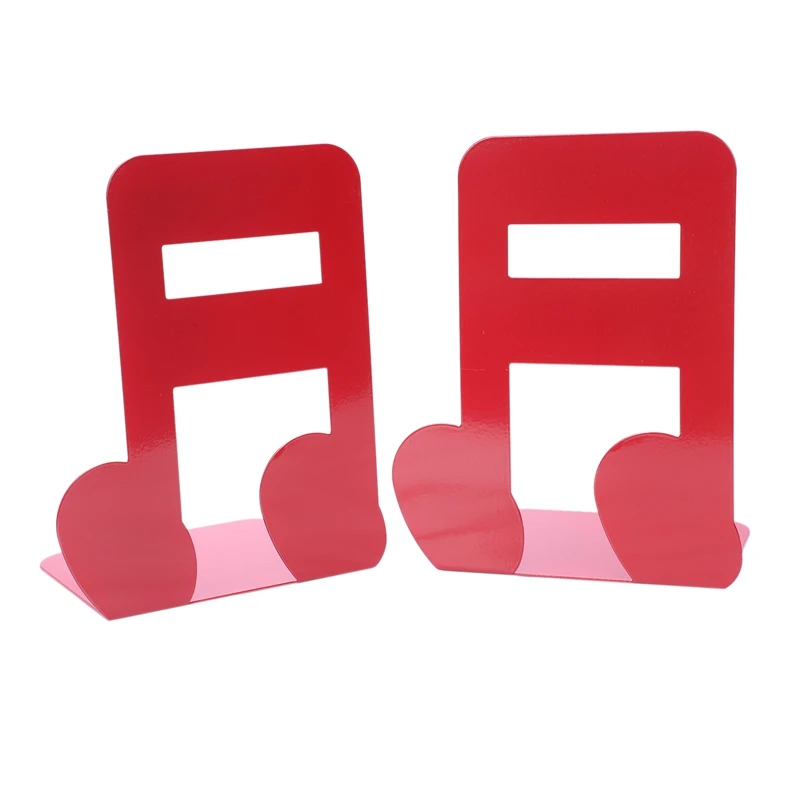

2Pcs Musical Note Metal Bookends Iron Support Holder Desk Stands For Books