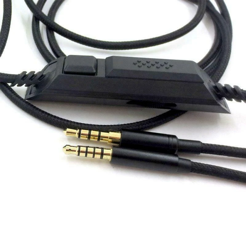 Headphone Cable with In Line Mic Volume Control with Acrylic Headphone Bracket Wall Mounted Headset Holder