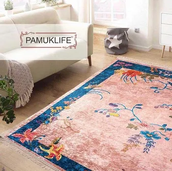 

Pamuklife Artificial Leather Based Non Slip Base Carpet Runner Pergamon Modern super soft Carpet Washable Daily Healthy
