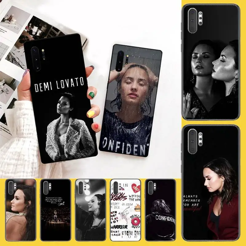Чехол для телефона PENGHUWAN Demi Lovato из тпу черный корпус Samsung Note 3 4 5 7 8 9 10 pro M10 20