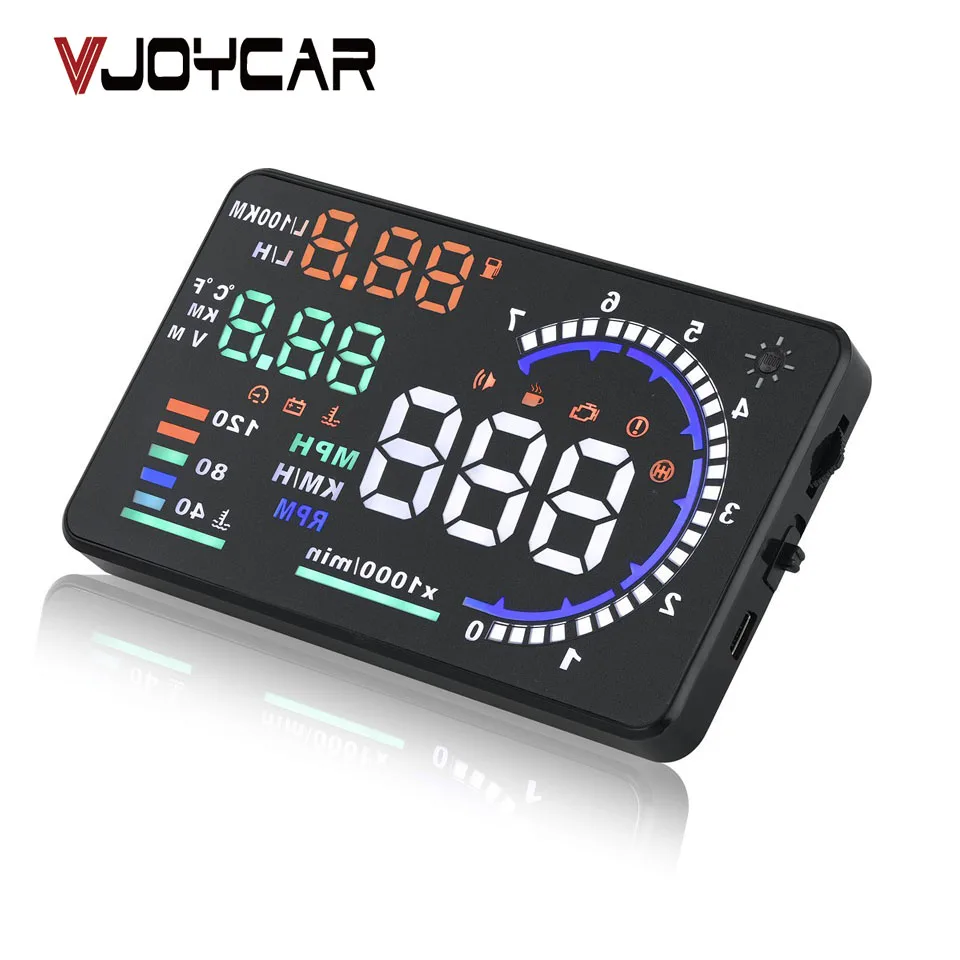 OBD2 HUD Автомобильный дисплей 5 'A8 светодиодный лобовое стекло проектор OBD сканер