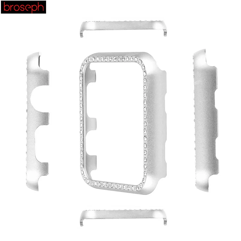 Diamond Case Cover Bumper for Iwatch 4 Band 44mm 40mm Crystal Protective Shell Frame for Apple Watch Series 3 2 1 42mm 38mm