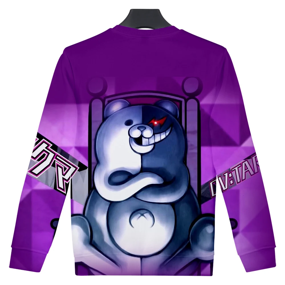 Аниме Danganronpa Косплей Монокума костюм Толстовка толстовка для мальчиков и девочек черный белый пуловер с изображением медведей толстовки унисекс