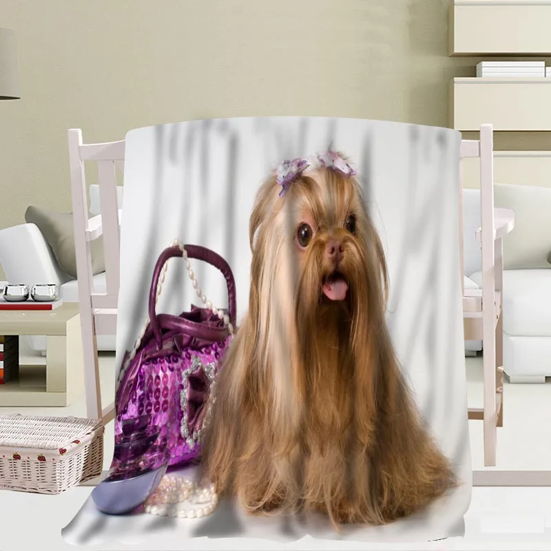 Новое поступление, Shih Tzu, одеяла для собак, 3D печать, мягкое одеяло для дома/дивана/постельных принадлежностей, переносное, для взрослых, для путешествий, одеяло - Цвет: 7