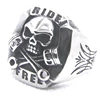 Drop Ship Ride Free Skull Ring 316L Stainless Steel Spanner Biker Skull Ring 2