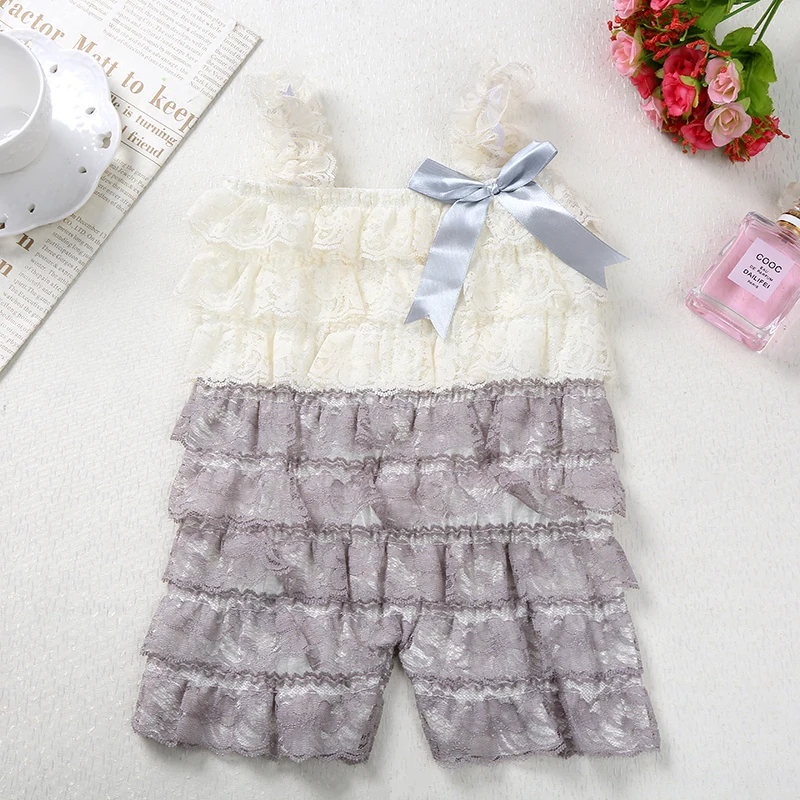 Baby Lace Rompers Newborn lucky Clothes Birthday photography Girls child Romper Baby Petti Lace Christmas Clothing Infant Party