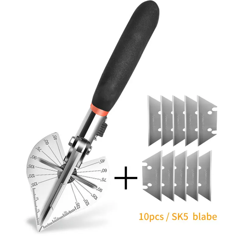 Scissor-10blades TRANVON мульти угол торцовочный резак ножницы ручные инструменты Универсальный угол провода воздуховод ножницы 45-135 градусов Ножницы Резак ручной инструмент - Цвет: Scissor-10blades