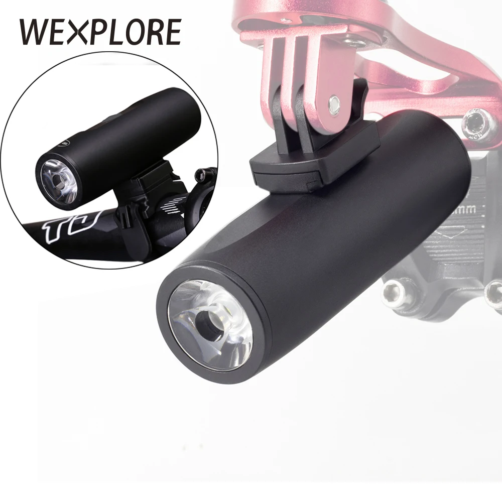 Cena Światło rowerowe przeciwdeszczowe led ładowane na usb Road przód roweru lampa Gopro kinkiet lampy reflektor aluminium Ultralight latarka