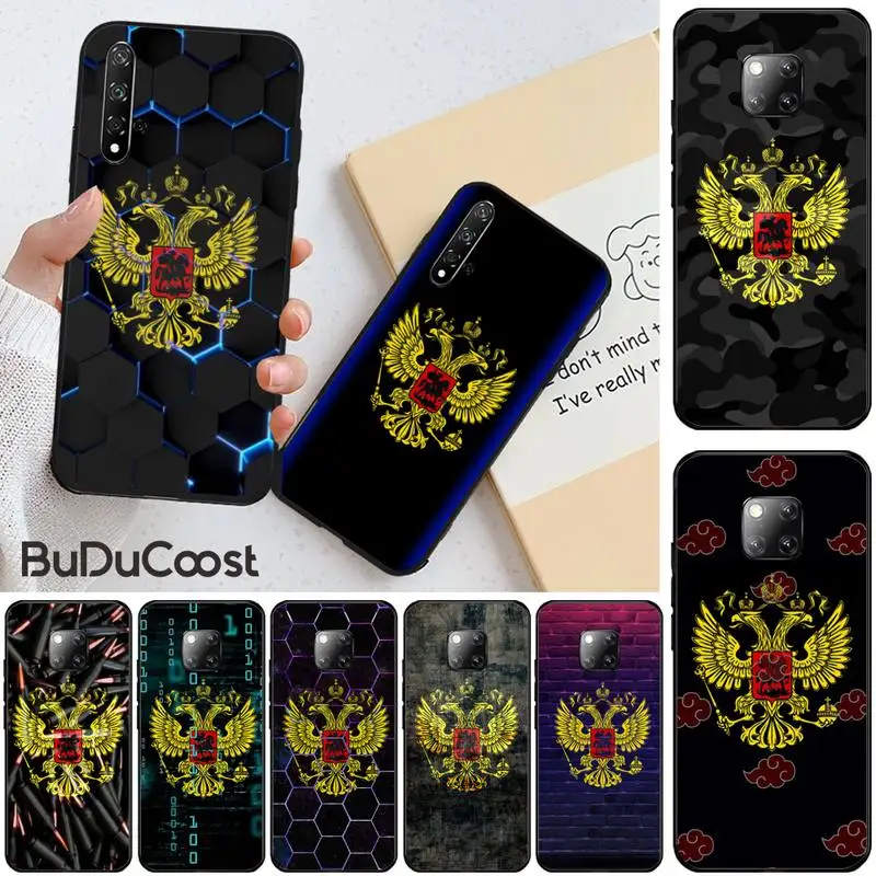 

Russian flag eagle logo Black Soft Shell Phone Case Capa For Honor 20 lite view20 7C 5.7inch 8 5 7A 5.45inch 10 20i PLAY 30 PRO