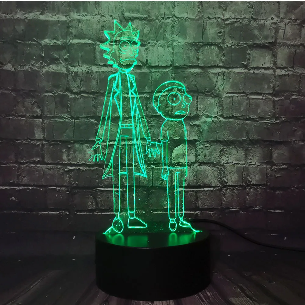 Rick and Morty Table Lamp 3D Visual America comedy Comic Safe of Baby LED Cartoon Room Decor Night Light Thanksgiving Day Gift