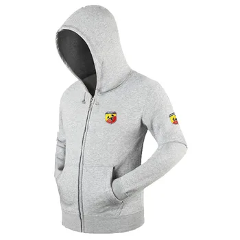 

Fashion Solid Abarth logo Fleece zipper Sweatshirts Autumn Winter Cardigan Jacket Casual Hoodies