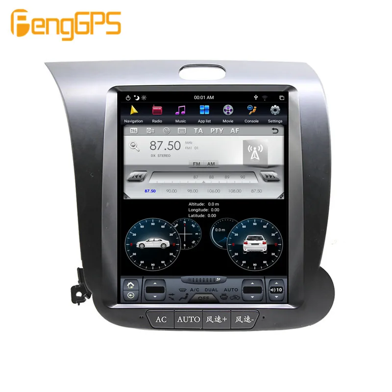 10.4''Tesla Android 8.1PX6 4+64GB voice control Built-in CARPLAY Car Radio For KIA CERATO K3 FORTE 2013- GPS Navigation