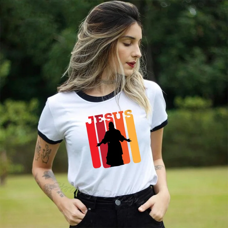 Харадзюку, винтажная женская футболка с изображением Иисуса, христианского религиозного Креста, женская футболка с графическим принтом, футболки tumblr, женская рубашка размера плюс