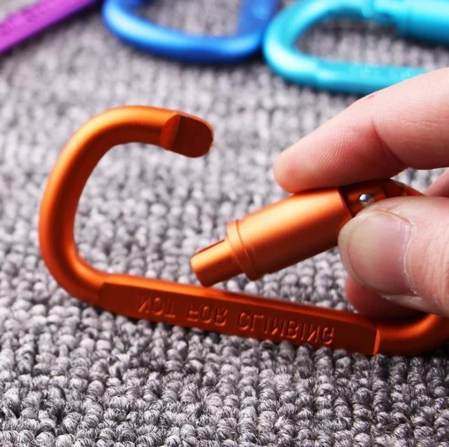 300pcs/lot 8cm Aluminum Carabiner D-ring Key Chain Clip Camping