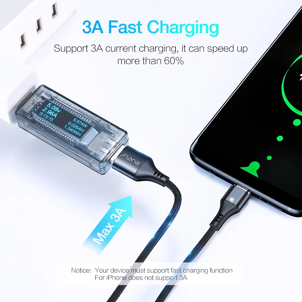 Магнитный кабель RAXFLY Micro usb type C адаптер зарядное устройство Быстрая зарядка для iPhone samsung Зарядка магнит провод для мобильного телефона шнур Магнитный кабель RAXFLY Micro usb type C адаптер зарядное устройство Быстрая зарядка для iPhone samsung Зарядка магнит провод для мобильного телефона шнур