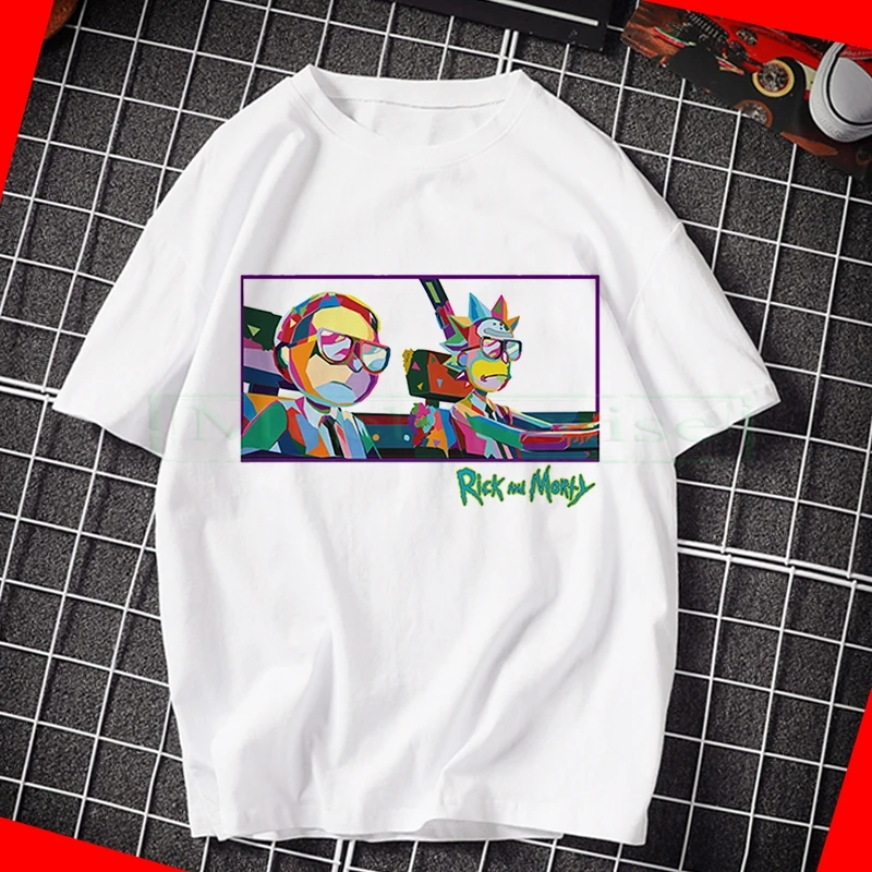 

Ready Stock Men's Funny Anime T-shirt Unisex Casual Anime Morty T Shirt Women Hip Hop Swag Tshirt