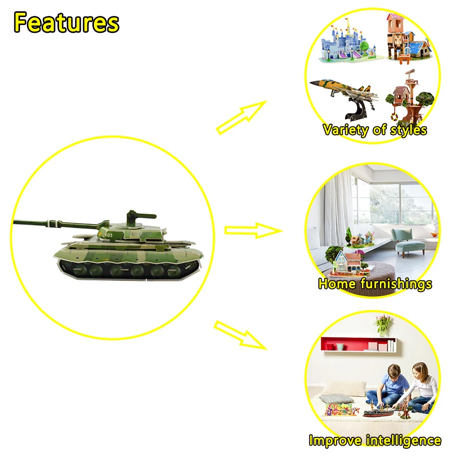 Военный танк 3D DIY Головоломка модель сборки бумажный пазл игрушки для детей ребенок для раннего развития игрушки забавные подарки