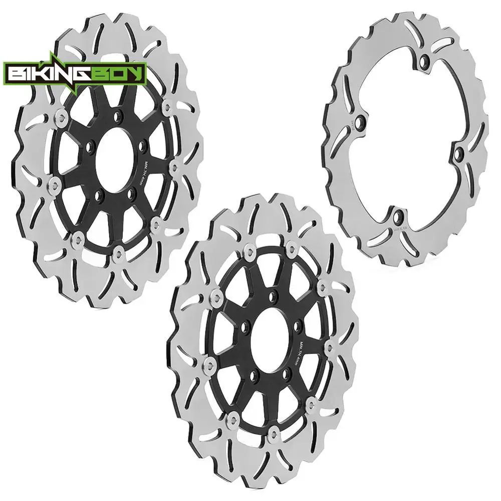 Bikingboy Per Suzuki Dl 650 V-Strom 04 05 06 Dl 1000 02-12 11 10 09 Kawasaki Klv 1000 04-07 Dischi Freno Anteriori Posteriori Dischi Rotori