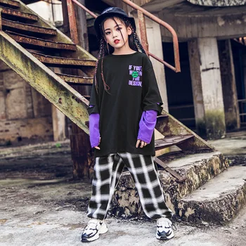 

Girls Jazz Dance Practice Clothes Children Hip Hop Sweatshirt Boys Autumn Long Sleeve Street Dance Performance Costumes DQL2644