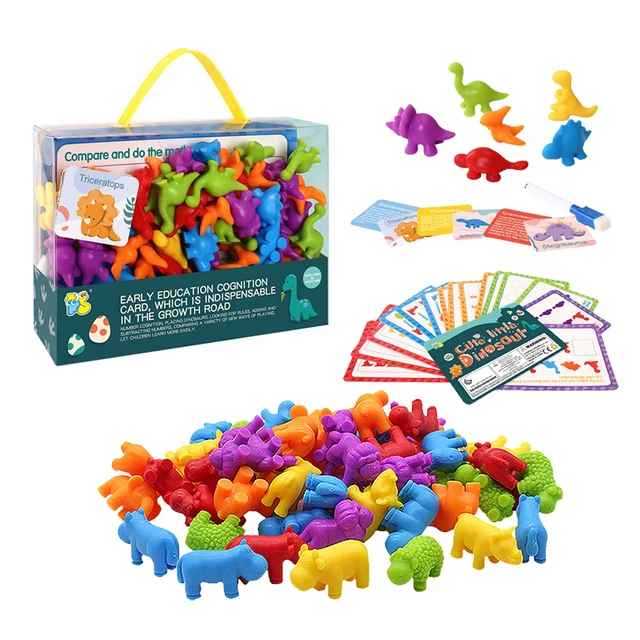 Colorful Montessori Sensory Toy Set Animal Model Children Counting Cognitive Color Cognition Early Education Toys for Children 1