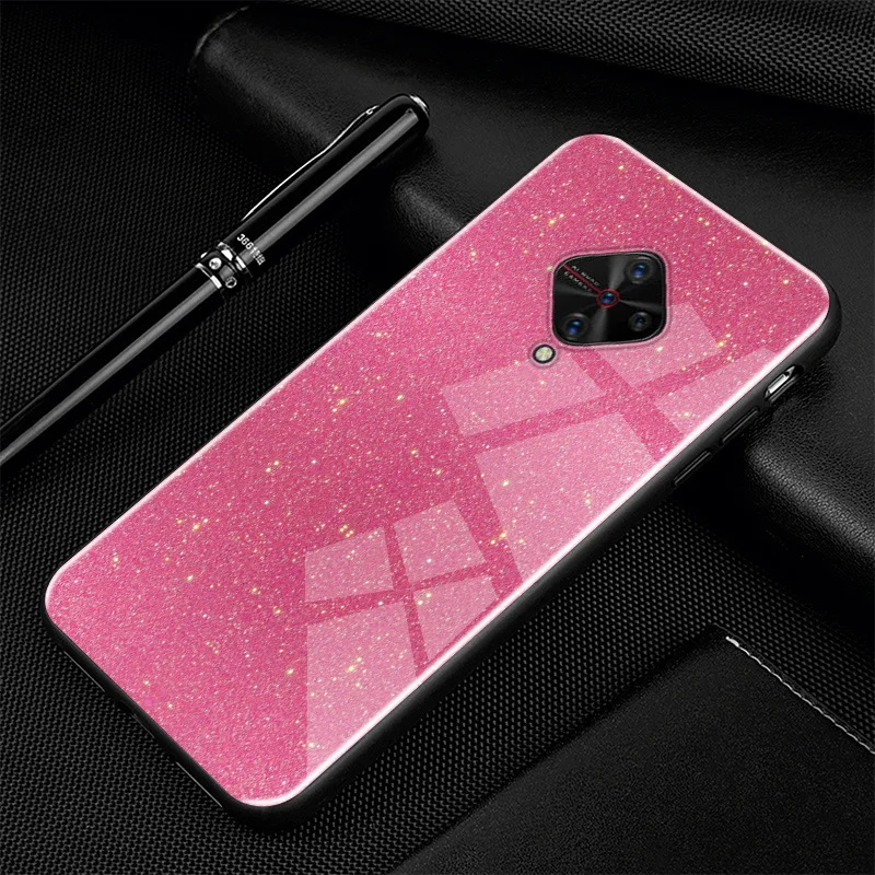 25 ДЛЯ vivo V17 чехол PC стеклянный чехол для телефона черный ТПУ бампер чехол для vivo V17 RU ЧЕХОЛ ДЛЯ vivo Y9S V 17 V1945A V1945 6,3" - Цвет: 25
