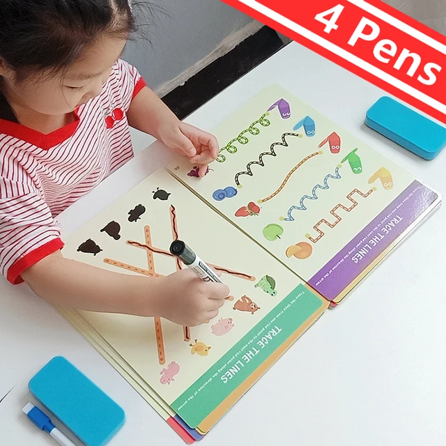 Montessori Children Drawing Toys Tablet DIY Color Shape Math Match Game Book Drawing Set Learning Educational Toys For Children 1