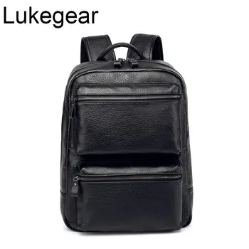 

Lukegear Cow Leather Backpack Business Bags Men Women Laptop Packing Bags Big Capacity