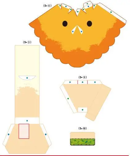 Курица, петух рождения 3D бумажная модель Геометрическая ручная работа DIY бумажная резка креативные детские развивающие игрушки трехмерная бумага модель