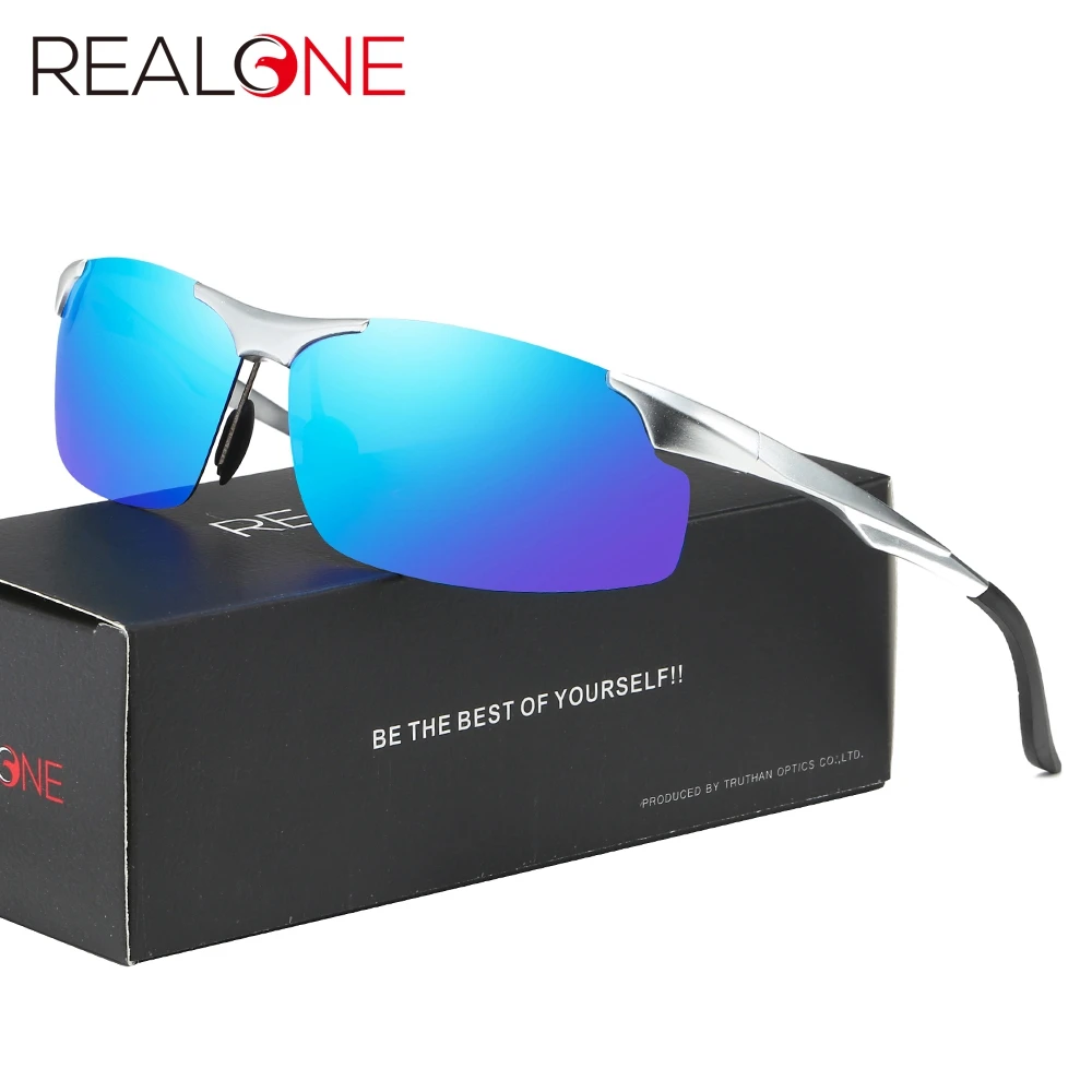 Для мужчин s солнечные очки с полуободковой Спортивные поляризованные