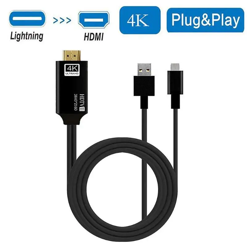 A5-40 HD кабель HD видео конвертер 8Pin в 4 к 60 Гц HDMI цифровой видео кабель же экран устройства адаптер для iPhone iOS10.0