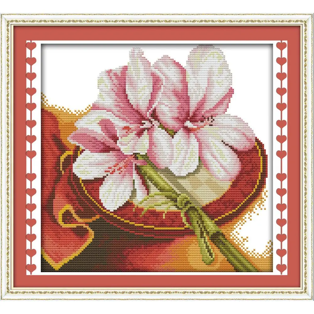 Everlasting love Orchid(4) китайские наборы для вышивания крестиком экологический хлопок прозрачный Печатный 14CT 11CT DIY Рождественское украшение