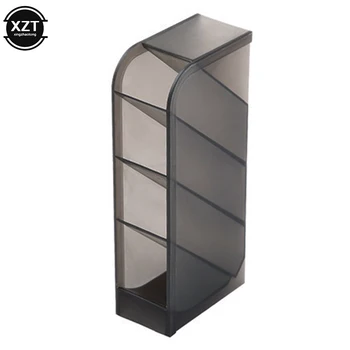 

Simple Office Desktop 4 Grid Storage Box Desk Stationery Bucket Rack Frosted Makeup Oblique Test Pencil Holder