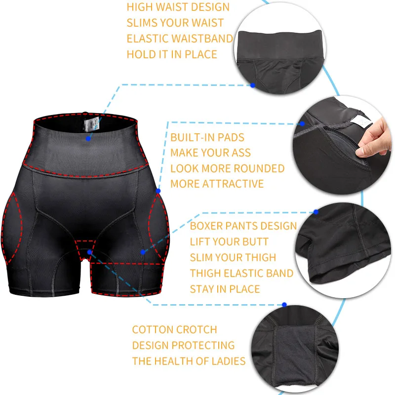 Women Butt Lifter Hip Enhancer Panties High Waist Padded Control Boyshort Briefs Fake Ass Buttock Pants Underwear Drop Ship