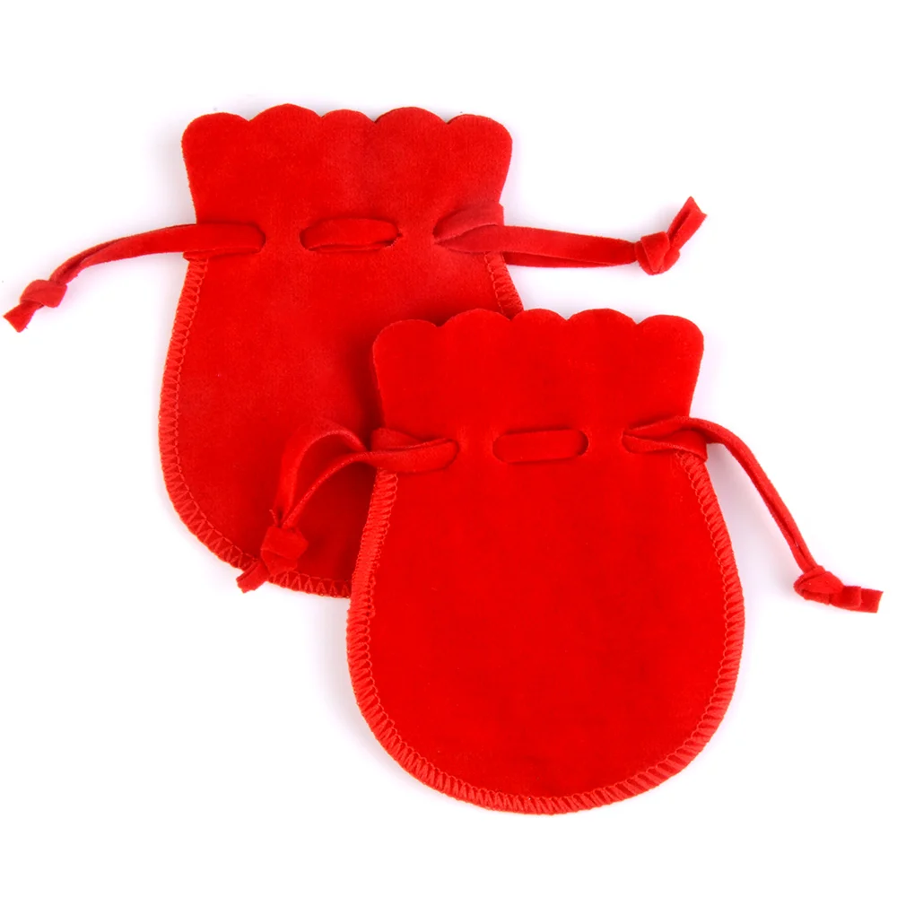 10pcs/Lot Round Velvet Bag 7x9 9x12cm Jewelry Organizer Dustproof Flannel Drawstring