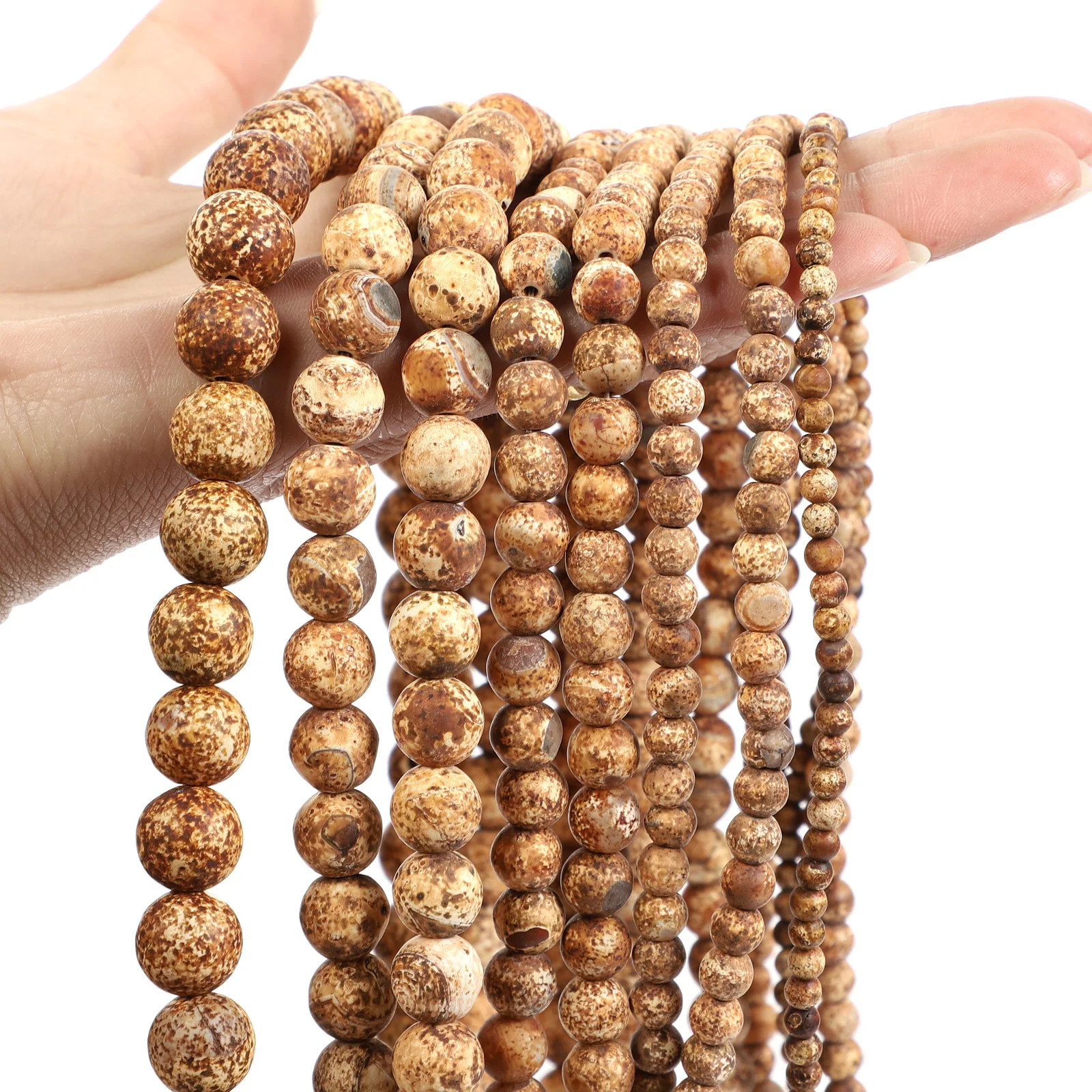 Бусины из натурального камня Матовые Круглые бусины россыпью лая и агата 4/6/8/10/12