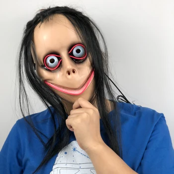 

LED MOMO Horror Mask Cosplay Bird Beak momo Scary Hacking Challenge Whale Game Ghost Masks Halloween Party Props