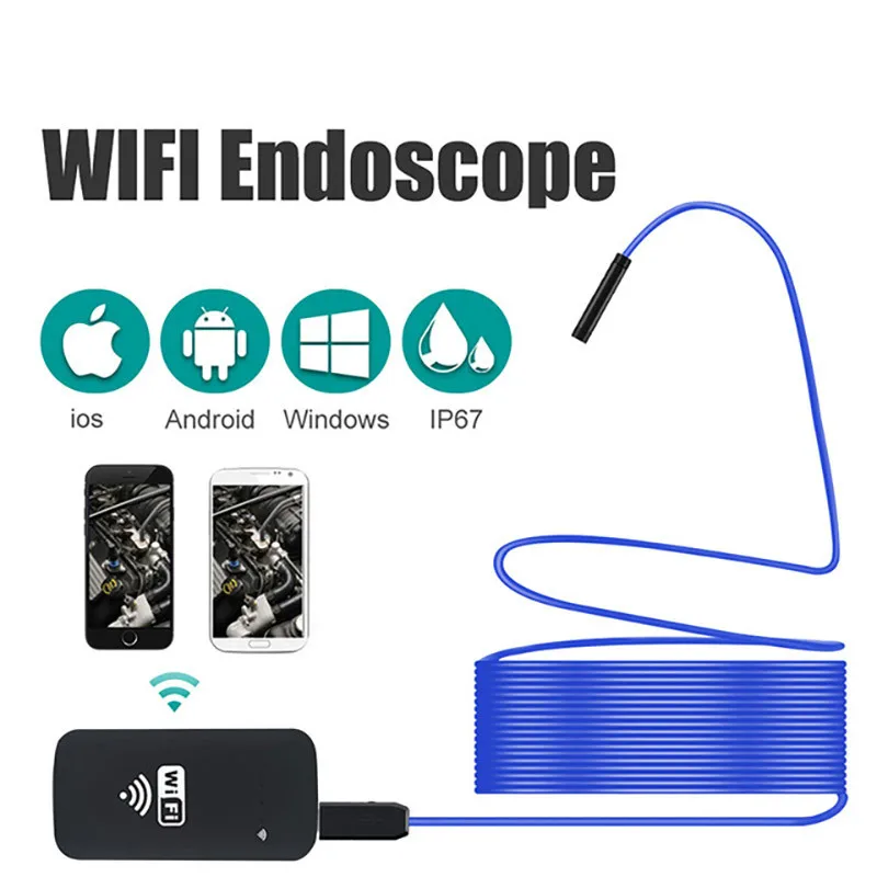 

Wifi Endoscope Camera 720P Inspection Camera Semi-rigid Snake Camera for Android and iOS Smartphone iPhone, Samsung iPad, Tablet