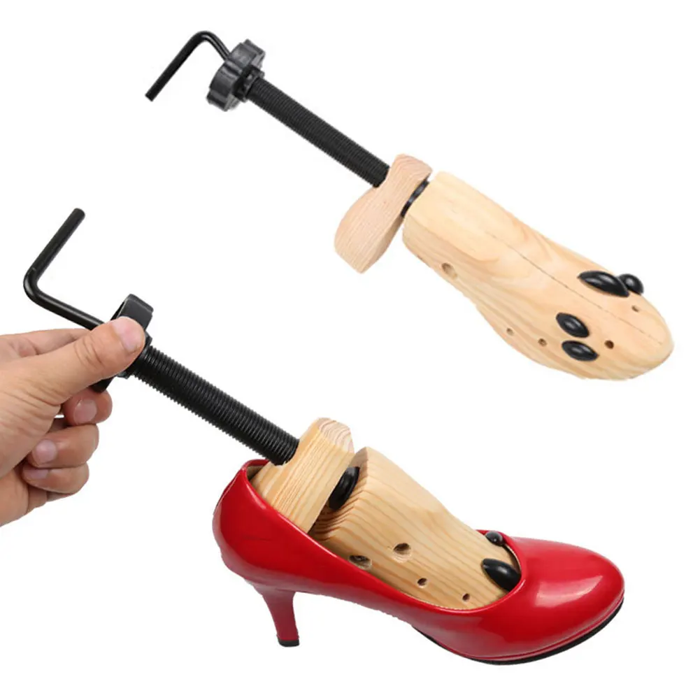

Women Men Shoe Stretcher Support Boots Expander Anti Wrinkle Keeper Rack Bunion Shaper Wooden Adjustable Two Way High Heels