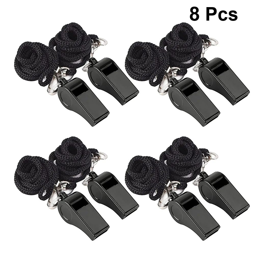 8pcs Metal First Aid Whistles Emergency Whistle Survival Whistle With Lanyard Lightweight Safety Emergency Tools for Hunting