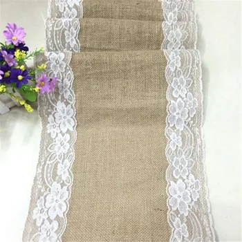 

30*275 CM Natural Burlap Jute Linen Table Runner Christmas Wedding Champagne Table Runners Dining Room Restaurant Table Cloth