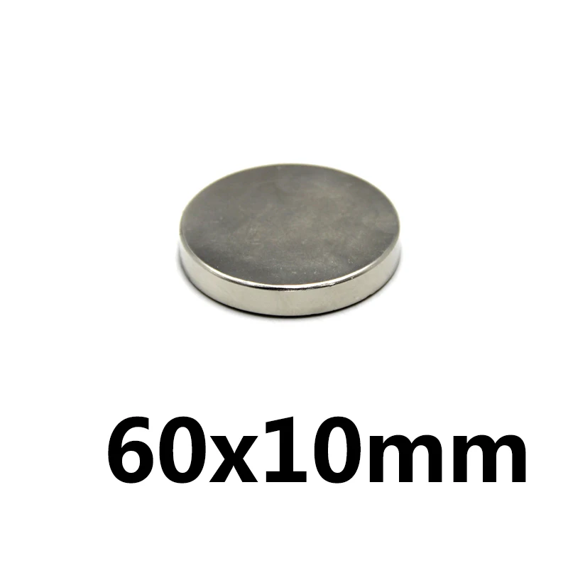 

1/2PCS 60x10mm NdFeB Super Powerful Strong Magnetic 60mmx10mm N35 Permanent Neodymium Magnets 60x10 mm Big Round Magnet 60*10 mm
