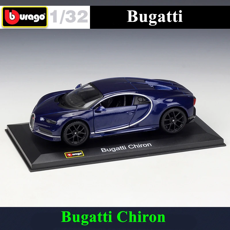 Bburago 1:32 Bugatti Chiron  simulation alloy car model plexiglass dustproof display base package Collecting gifts
