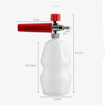 

2020 New 1/4 Car Washer Foam Gun Gray Cannon Lance High Pressure Snow Soap Pot Bottle 1L