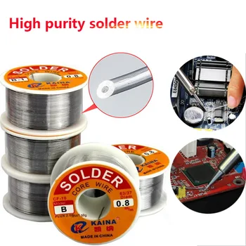

New0.5/0.6/0.8/1.0mm 50/100g Welding Wire Roll FLUX 2.0% 45FT Tin Lead Tin Wire Melt Rosin Core Solder Soldering Wire Roll