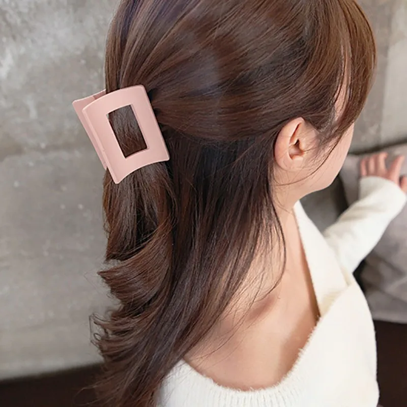 

Scrub Square Non Slip Hair Clips Retro Square Square Buckle Princess Hair Clip Hair Catch Bath Shower Plate Hair Clip