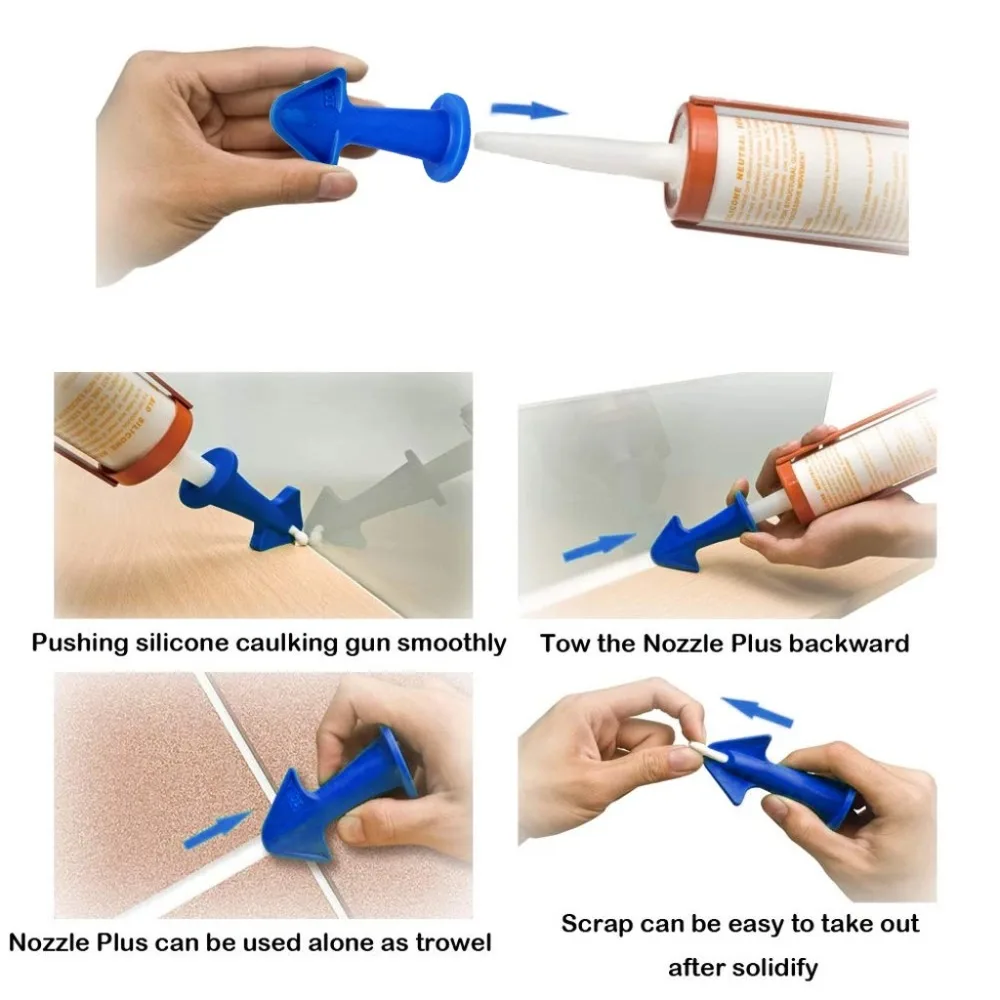 3Pcs glue nozzle scraper caulking grout sealant surface treatment cleaning makeup remover glue nozzle 6.5R + 10R + 13R 30J14 (8)