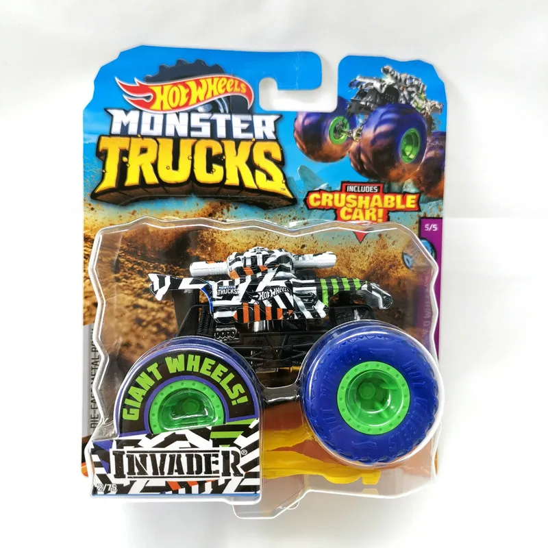 Hot Wheels автомобиль MONSTER TRUCKS большая нога подключения и крушение автомобиля коллектор издание металл литья под давлением модели автомобилей детские игрушки подарок - Цвет: 2-FYJ44