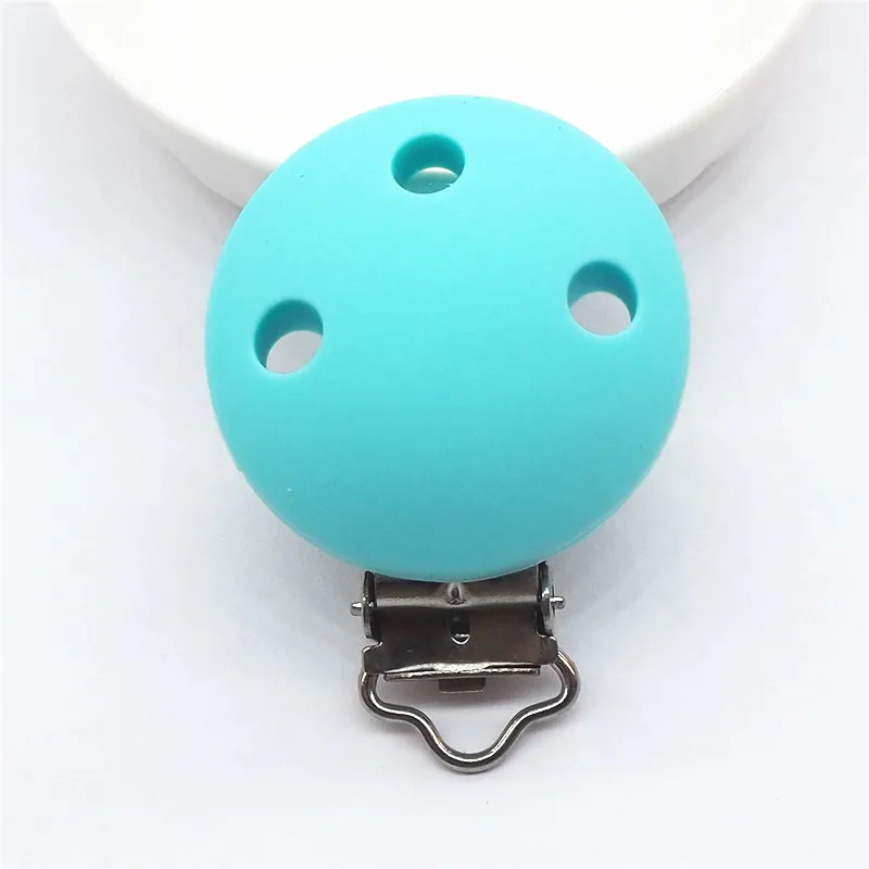Chenkai 10 шт. силиконовые круглые скрепки DIY Детские пустышки пустышка Прорезыватель пустышка уход ювелирные изделия игрушки аксессуары держатель прорезыватели - Цвет: Синий